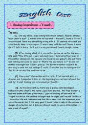 English Worksheet: Test :Reading+Grammar+Writing