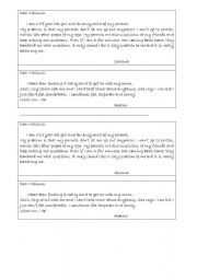 English Worksheet: 2 letters about generation gap