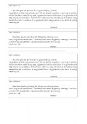 English Worksheet: 2 letters about generation gap
