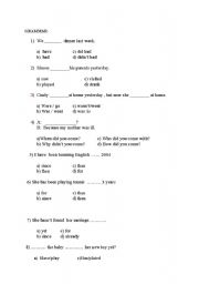 English Worksheet: test on grammar