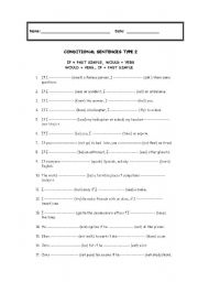 English Worksheet: Conditional sentences type II