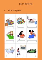 English Worksheet: Daily routine