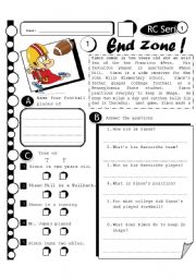 English Worksheet: RC Series 13 - End Zone (Fully Editable + Answer Key)