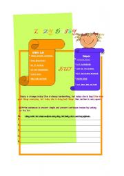 English Worksheet: present simple or present continuous tense