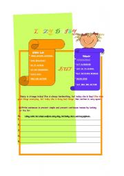 English worksheet: present simple or present continuous tense