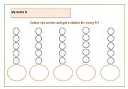 English worksheet: Reward chart