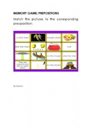 English worksheet: PREPOSITIONS PART 2