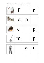 English worksheet: Missing Letters