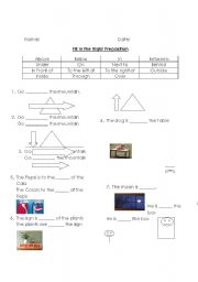 English worksheet: Prepositions: Fill the in blanks