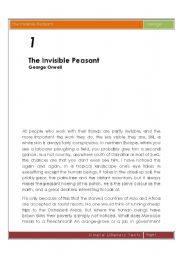 English Worksheet: reading and vocabulary practice- george orwell