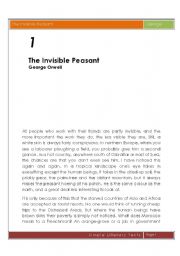 English Worksheet: reading and vocabulary practice- george orwell