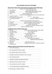 English Worksheet: quiz on passive voice and future tenses