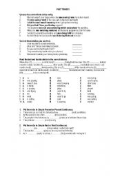 English worksheet: past tenses