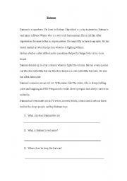 English Worksheet: Batman