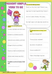 English Worksheet: Present simple Verb TO BE