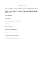 English Worksheet: Speed Dating