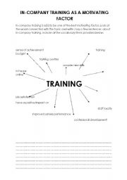 English Worksheet: in-company training (warm-up)