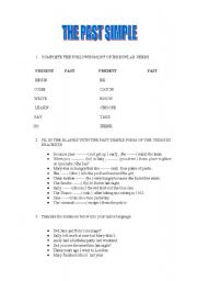 English Worksheet: THE PAST SIMPLE 