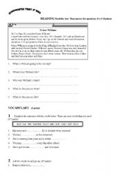 English Worksheet: Diagnostic test for 12 year old students