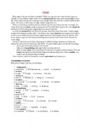 English Worksheet: Dieting