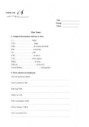 English worksheet: past simple