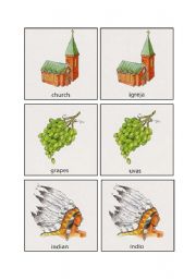 English Worksheet: memory game 1/11