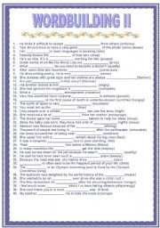 English Worksheet: WORDBUILDING II