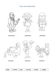 English Worksheet: What are their jobs?