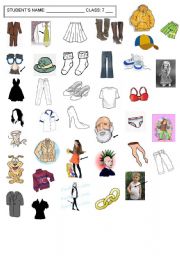 English Worksheet: clothing