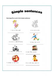 English worksheet: Simple sentences