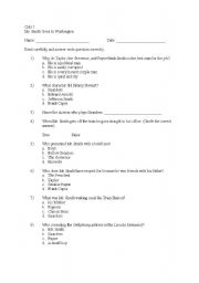 English Worksheet: MR. SMITH GOES TO WASHINGTON QUIZ 1