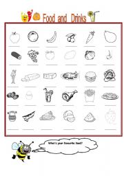 English Worksheet: Food and Drinks