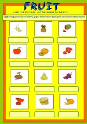 English worksheet: FRUIT VOCABULARY