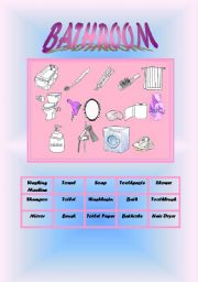 English worksheet: bathroom objects