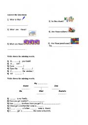 English worksheet: answer the questions