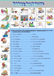 English Worksheet: Present simple or present continuous tense