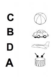 English worksheet: match alphabet with picture