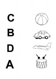 English Worksheet: match alphabet with picture