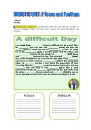 English Worksheet: A difficult day