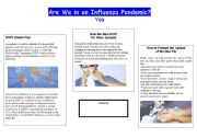 English worksheet: Are We in an Influenza Pandemic?
