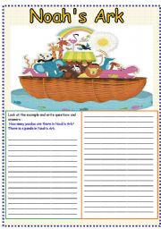 English Worksheet: Noahs Ark ( animals )