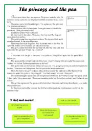 English Worksheet: The princess and the pea