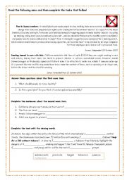 English Worksheet: Reading comprehension on Smoking