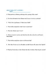 English worksheet: Julius Caesar Act II questions