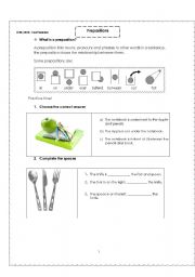 English worksheet: Prepositions