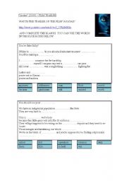 English Worksheet: Avatar (James Cameron 2009) - FILM TRAILER - EXERCISE