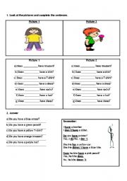 English Worksheet: Possession