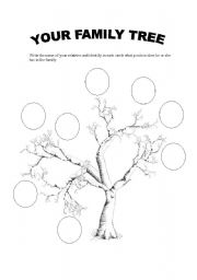 English Worksheet: Your family tree