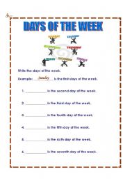 English worksheet: Days of the week