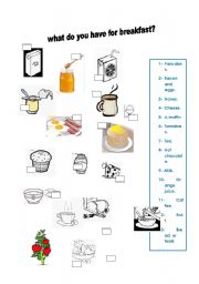 English Worksheet: Breakfast vocabulary.